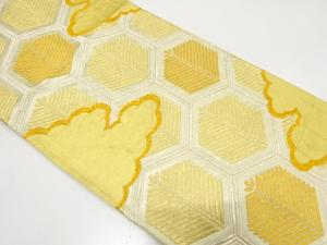 アンティーク　雲に若松・亀甲模様織り出し袋帯（材料）